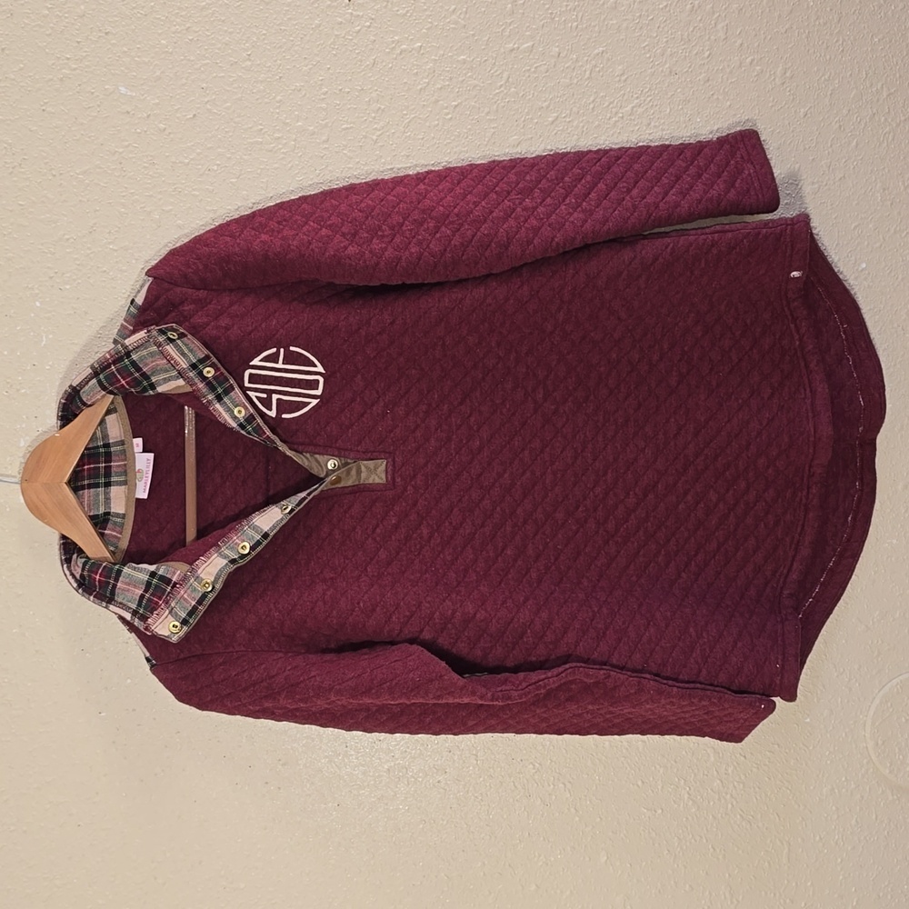 Marleylilly Quilted Burgundy Pullover Sweater